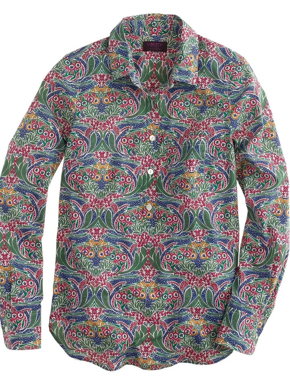 J. Crew Liberty Arts popover Meg's garden floral pullover button up blouse shirt